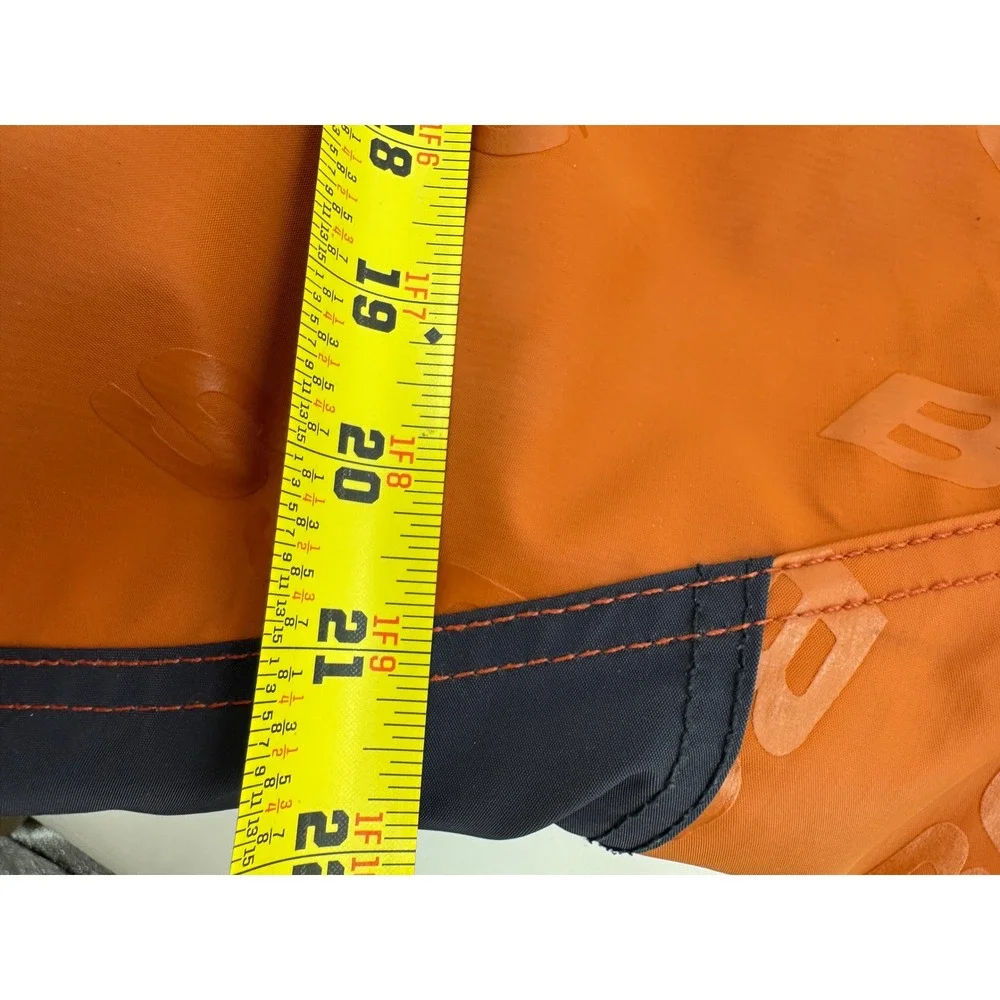 Vintage BOSS Anorak Jacket Mens XXL Orange Navy Blue Logo Print Windbreaker Hood